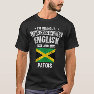 T-shirt Drapeau jamaïcain Cuss en anglais et Patois Funny