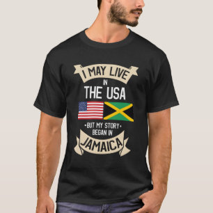 T-shirt Drapeau jamaïcain États-Unis Racines jamaïcaines