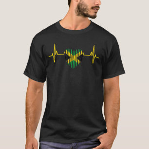 T-shirt Drapeau jamaïcain Heartbeat Jamaïque 1