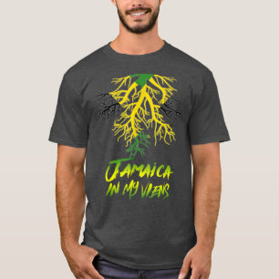 T-shirt Drapeau Jamaïcain Jamaïque C'est Dans Mes Veines H