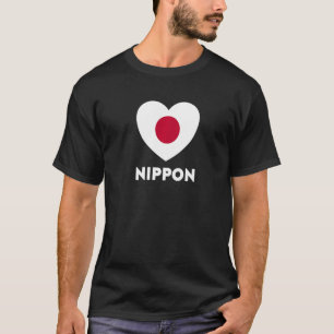 T-shirt Drapeau Japon Drapeau Nippon Cœur