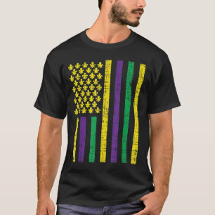 T-shirt Drapeau jaune violet Jester Funny Mardi Gra