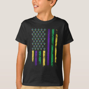 T-shirt Drapeau jaune violet Jester Mardi Gras