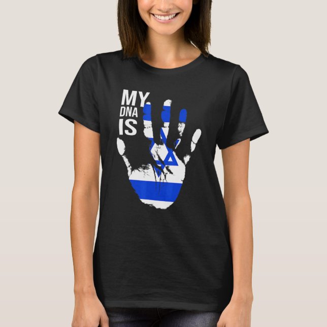 T-shirt Drapeau Juif Israël Drapeau Mon Adn Est Juif Fier  (Devant)