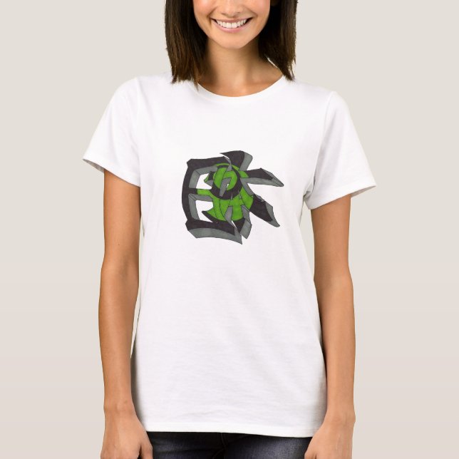 T-shirt Drapeau Kanji Graffiti-Oki [ Chemise femme ] (Devant)