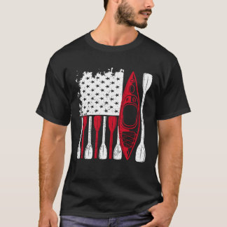 T-shirt Drapeau Kayak Kayaker Extérieur Kayak Kayak Bateau