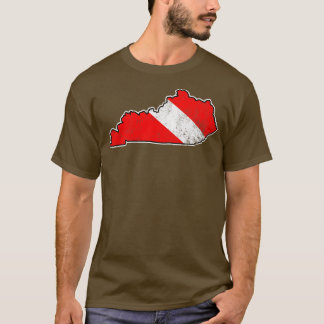 T-shirt Drapeau Kentucky Dive Plongée Plongée Carte d'état