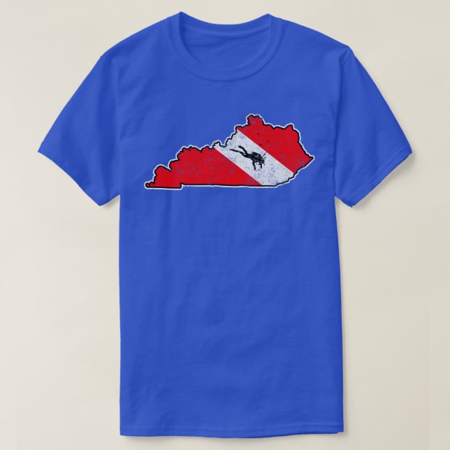 T-shirt Drapeau Kentucky Dive Plongée Plongée Carte d'état (Design devant)