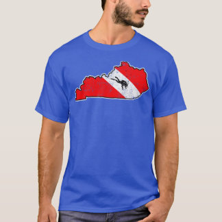 T-shirt Drapeau Kentucky Dive Plongée Plongée Carte d'état