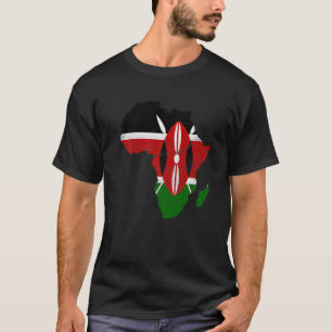 T-shirt Drapeau Kenya Afrique Continent Silhouette Cadeau