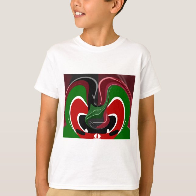 T-shirt Drapeau Kényan en effervescence : un art moderne d (Devant)