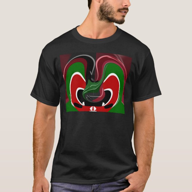 T-shirt Drapeau Kényan en effervescence : un art moderne d (Devant)