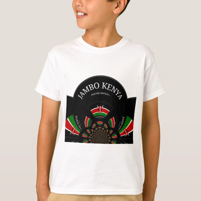 T-shirt Drapeau kényan inspiré Jambo Welcome Design Art (Devant)