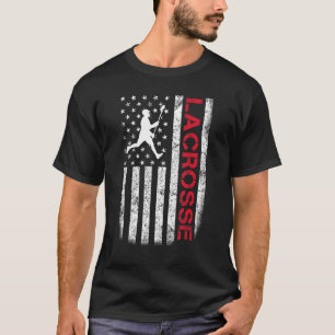 T-shirt Drapeau Lacrosse Usa Hommes Femmes Garçons Filles