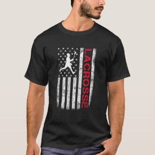T-shirt Drapeau Lacrosse Usa Hommes Femmes Garçons Filles