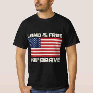 T-shirt Drapeau Land of Free America 4 juillet Fêtes
