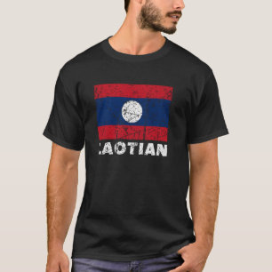 T-shirt Drapeau Laotien Perturbé Asiatique Hommes Femmes E