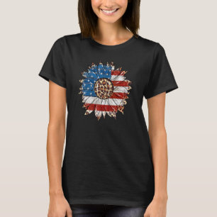 T-shirt Drapeau Léopard Américain 4e De J