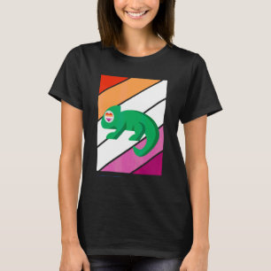 T-shirt Drapeau lesbien de la fierté du caméléon Fier alli