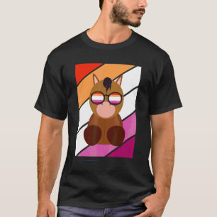 T-shirt Drapeau Lesbien Fière De Cheval Allié Fier De Lgbt