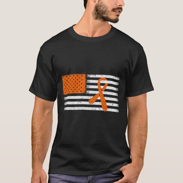 T-shirt Drapeau Leucémie Et Sclérose En Plaques Famille Ri (Devant)