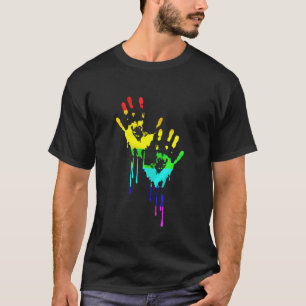 T-shirt Drapeau Lgbt Chemise arc-en-ciel Pride Lgbt Mains 