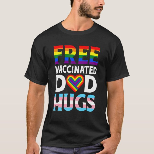 T-shirt Drapeau Lgbt Fier Papa Libre Papa Ennuies Gay Lesb (Devant)