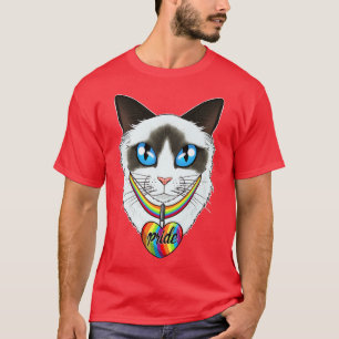 T-shirt Drapeau LGBTQ I Drapeau Gay pride I Chat Ragdoll 