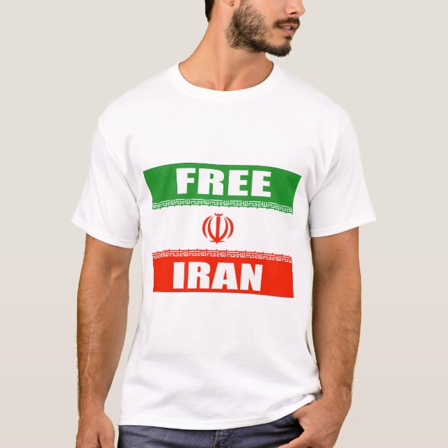 T-shirt Drapeau LIBRE de l'IRAN (Devant)