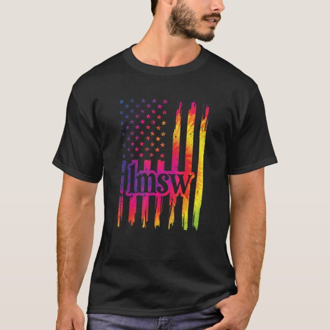 T-shirt Drapeau Lmsw Us Fier Master Social Worker (Devant)