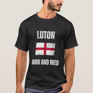 T-shirt Drapeau Luton Né Et Élevé Angleterre