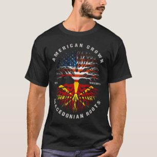 T-shirt Drapeau macédonien des racines américaines