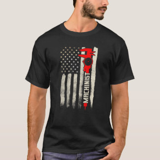 T-shirt Drapeau Machiniste Patriotique Américain Design Su
