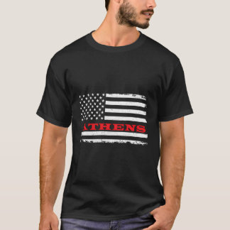 T-shirt Drapeau Maine Américain Athènes Usa Souvenir patri