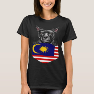 T-shirt Drapeau Malaisie Staffordshire Bull Terrier Dog En