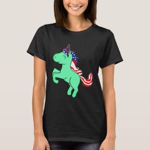 T-shirt Drapeau Mane caricature Unicorn Mint Green Patriot