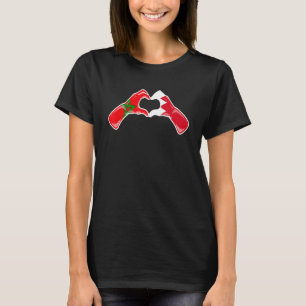 T-shirt Drapeau Maroc Bahreïn Cœur marocain bahreïnien 1