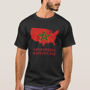 T-shirt Drapeau Maure Américain Rétro Fier Maure Marocain
