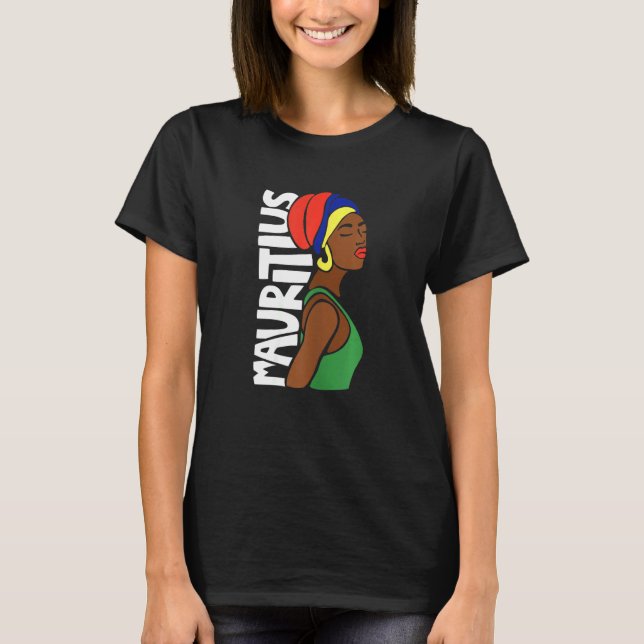 T-shirt Drapeau Maurice Maurice Patrimoine africain E (Devant)