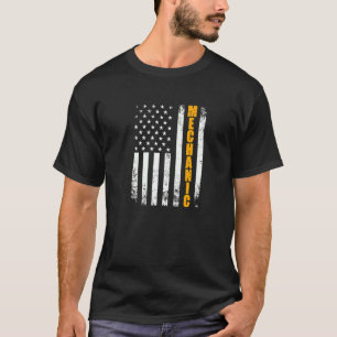 T-shirt Drapeau Mécanique Américain Usa Patriotique Fier M