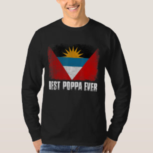 T-shirt Drapeau meilleur Poppa jamais rétro Antigua et Bar