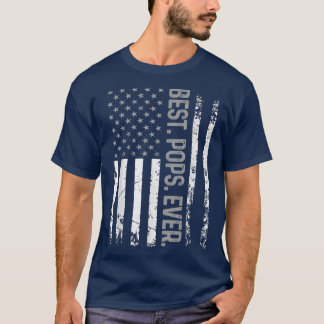 T-shirt Drapeau Mens Best Pops Ever Fête des pères America
