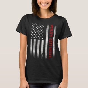 T-shirt Drapeau Mens For Uncle World's Best Uncle Ever Us