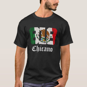 T-shirt Drapeau Mexicain Chicano Apparel Californie 818 A
