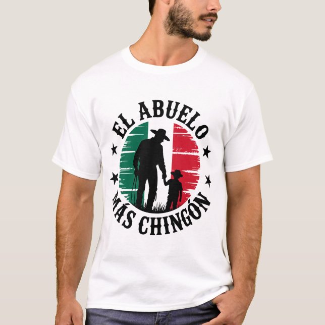 T-shirt Drapeau mexicain El Abuelo Mas Chingon (Devant)