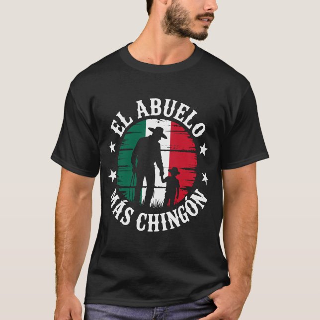 T-shirt Drapeau mexicain El Abuelo Mas Chingon (Devant)