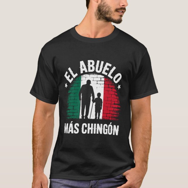 T-shirt Drapeau mexicain El Abuelo Más Chingón Grandpa Gra (Devant)