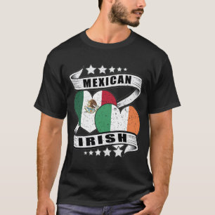 T-shirt Drapeau Mexicain Et Irlandais