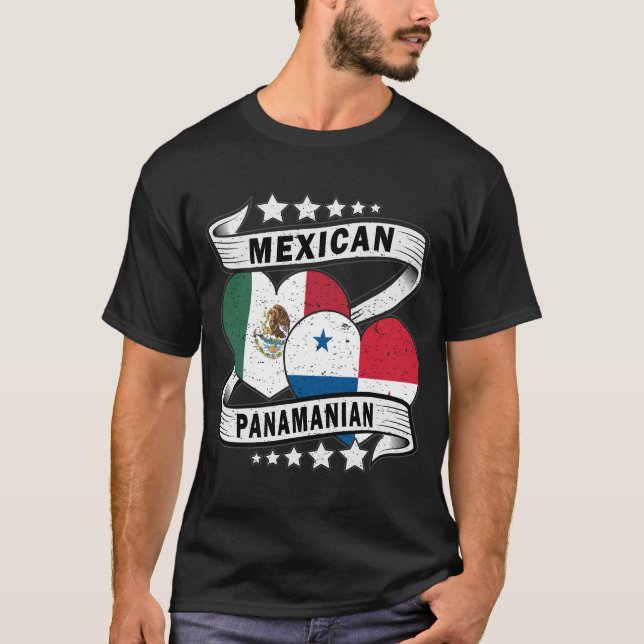 T-shirt Drapeau Mexicain Et Panaméen (Devant)