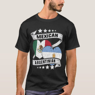 T-shirt Drapeau Mexique Argentine moitié mexicain argentin